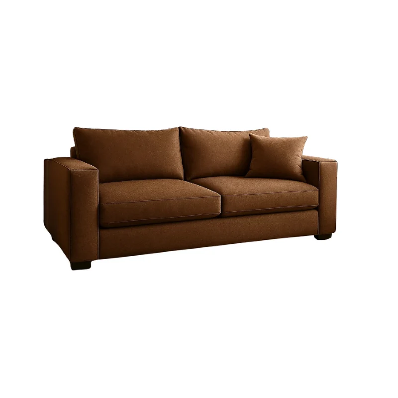 Sofá King 3 Puestos Marrón Tela Anti Fluidos 200x90x80