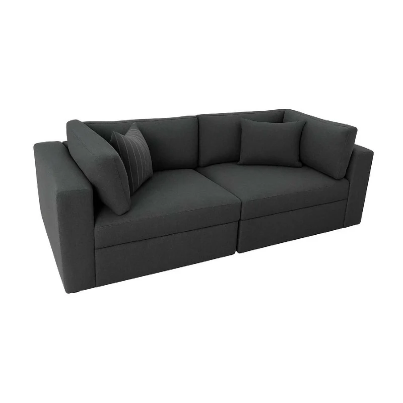 Sofá Emperador 3 Puestos Gris Tela Pet Friendly 200x95x81