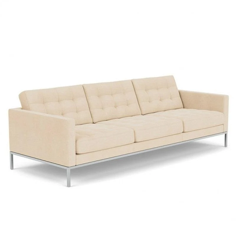 Sofá Florencia 3 Puestos Beige Terciopelo Anti Fluidos 230x88x80