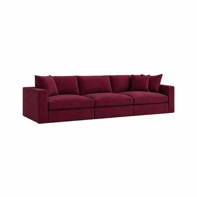 Sofá Emperador Modular 5 Puestos Rojo Tela Antifluidos 300x95x85