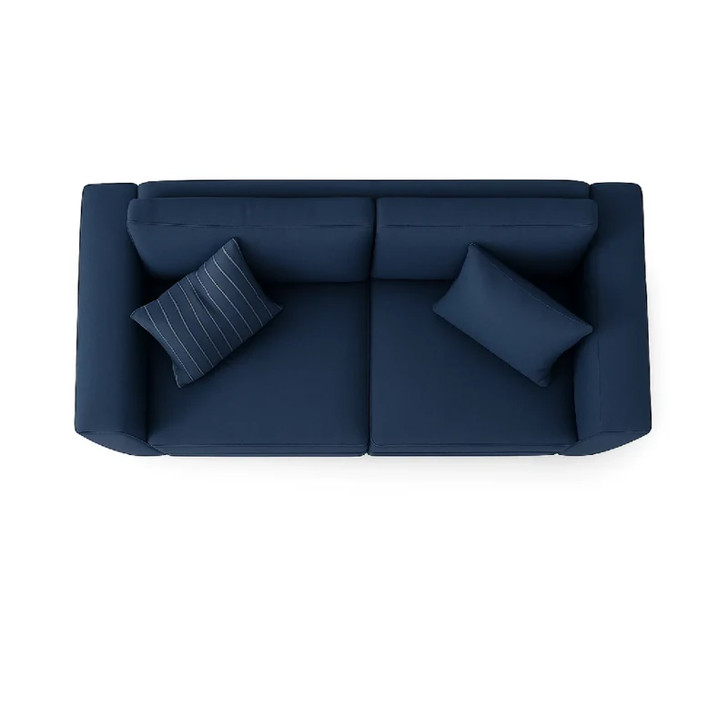 Sofá Emperador 3 Puestos Azul Tela Pet Friendly 200x95x81