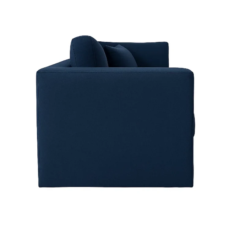Sofá Emperador 3 Puestos Azul Tela Pet Friendly 200x95x81