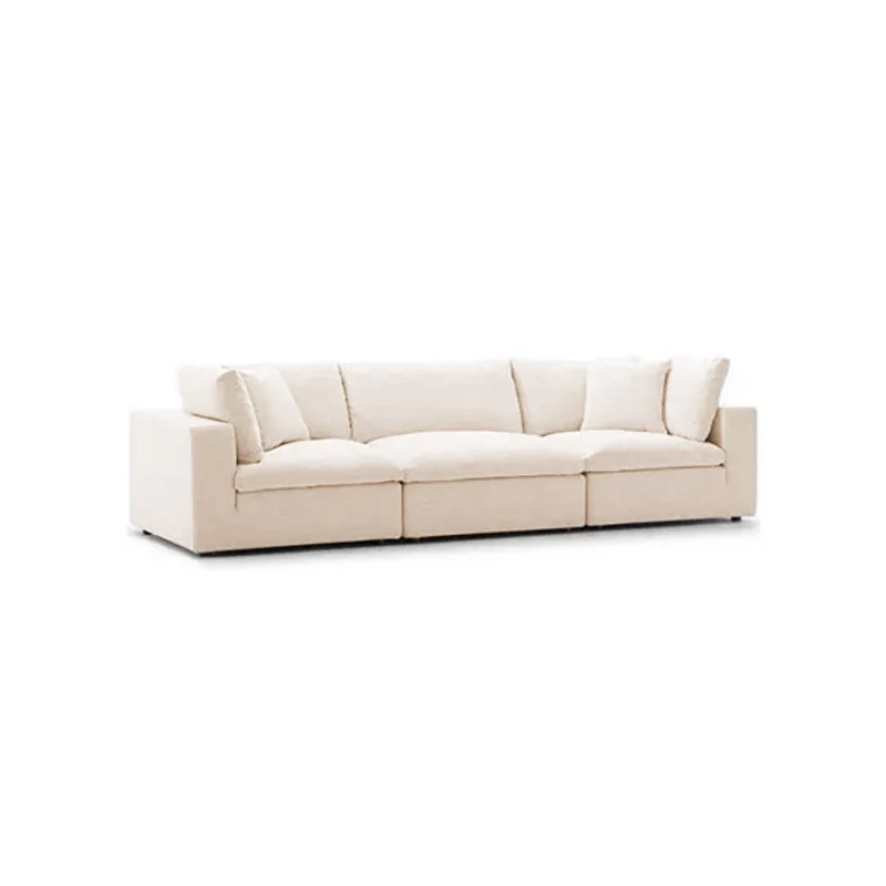 Sofá Emperador 5 Puestos Beige Tela Anti Fluidos 300x95x85