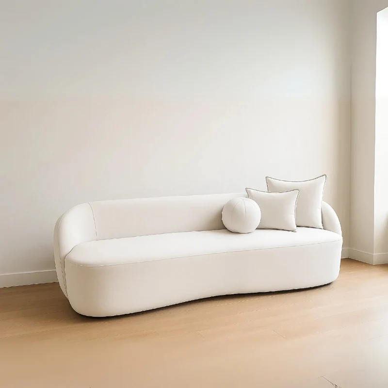 Sofá Cina 3 Puestos Blanco Tela Anti Fluidos 220x95x72