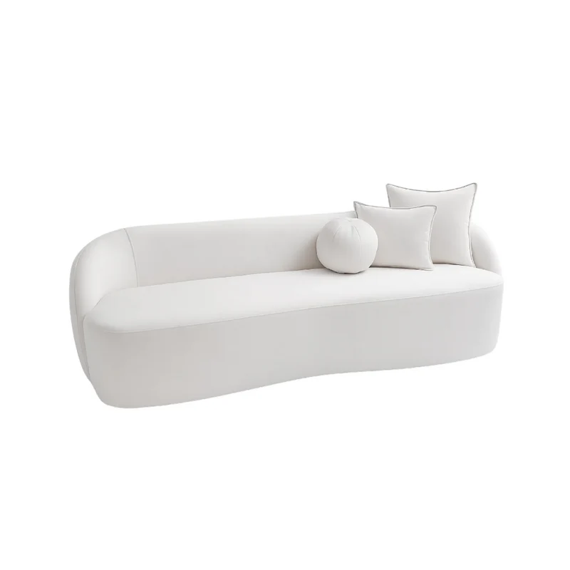 Sofá Cina 3 Puestos Blanco Tela Anti Fluidos 220x95x72