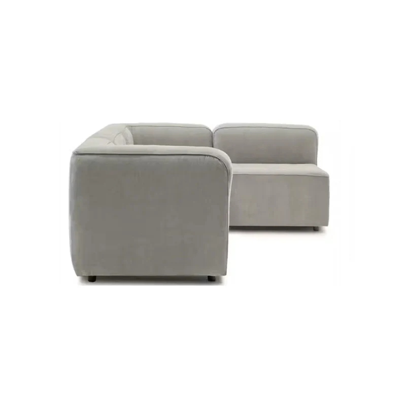 Sofá con Banqueta Bocelli 4 Puestos Gris Tela Pet Friendly 260x85x75