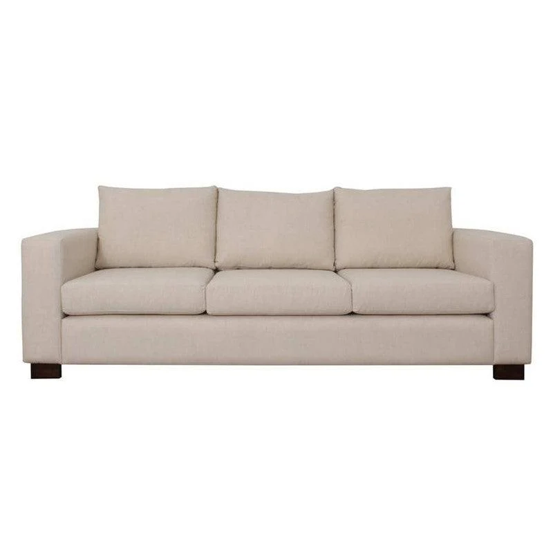 Sofá Marino 3 Puestos Beige Microfibra 230x89x89