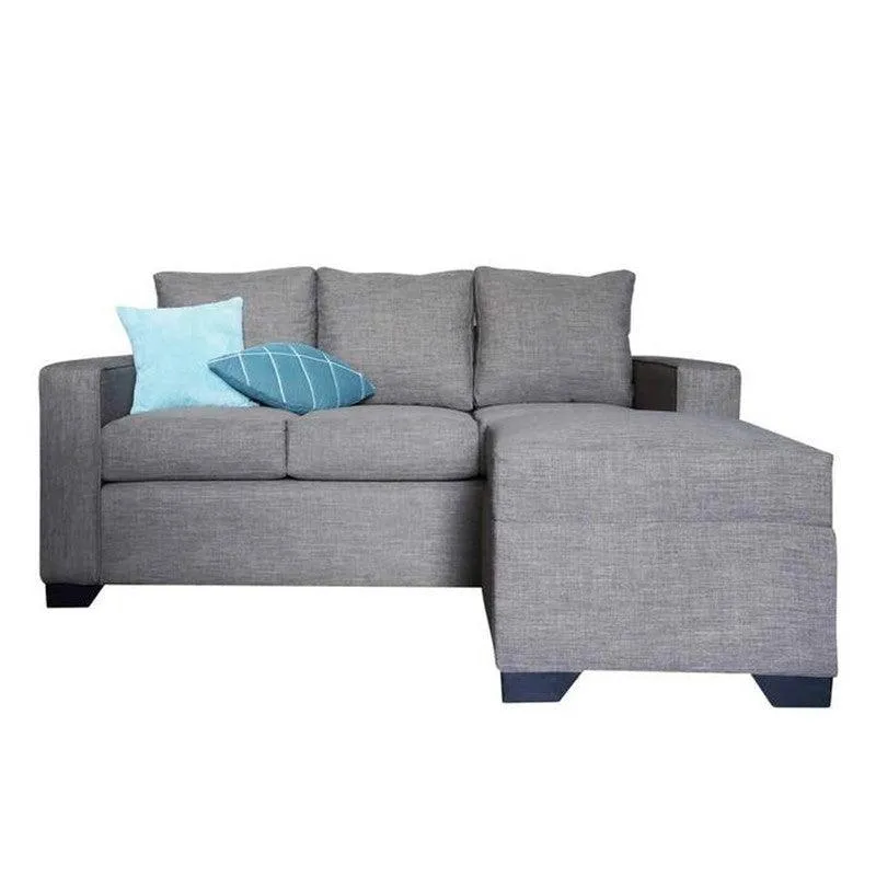 Sofá Staic 3 Puestos Gris Tela 182x85x85