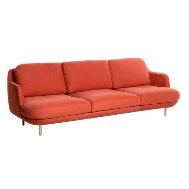 Sofá Valenc 3 Puestos Rojo Microfibra 227x93x75