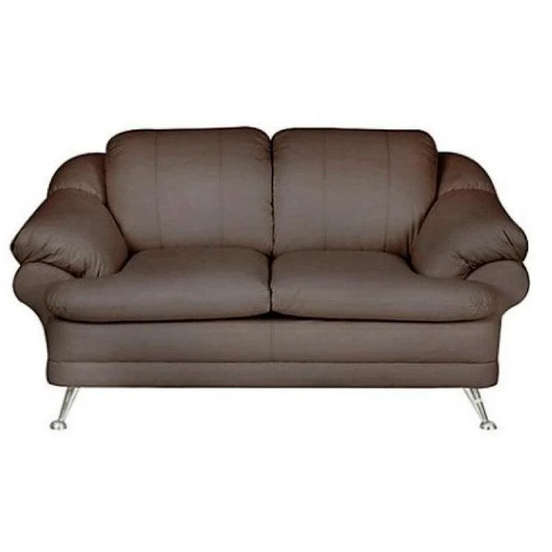 Sofá Eudis 2 Puestos Marrón Cuero Sintético 140x85x80