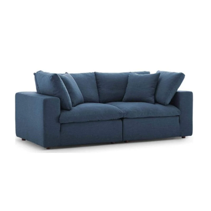 Sofá Emperador Puestos Azul Tela Anti Fluidos 200x85x85