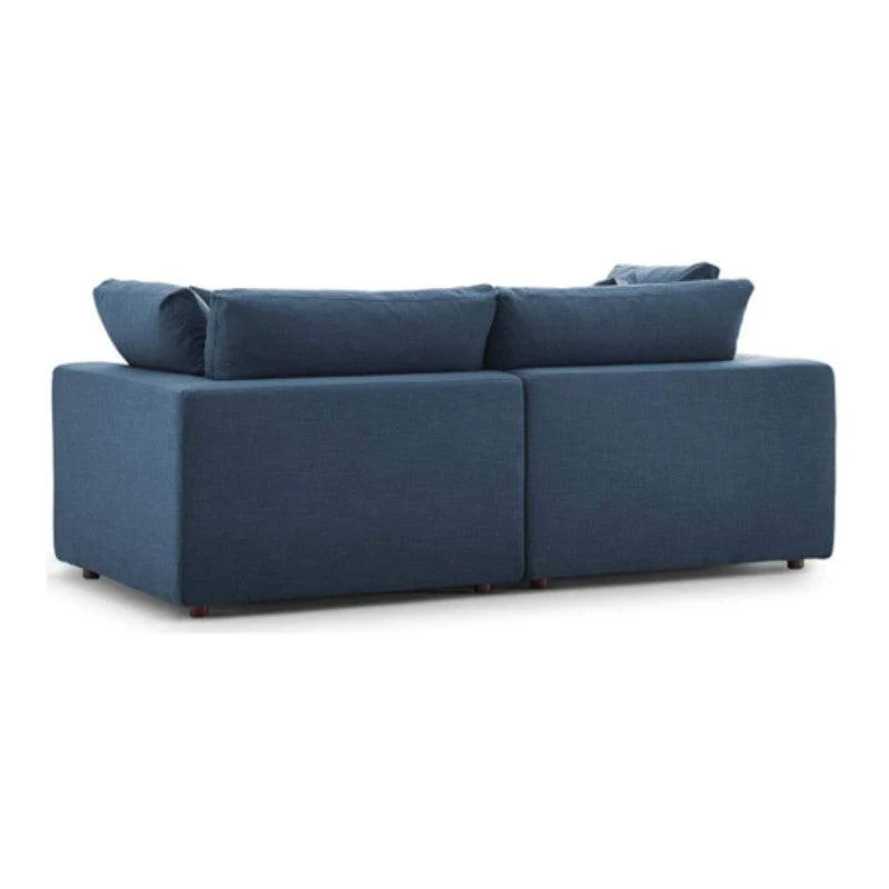 Sofá Emperador Puestos Azul Tela Anti Fluidos 200x85x85