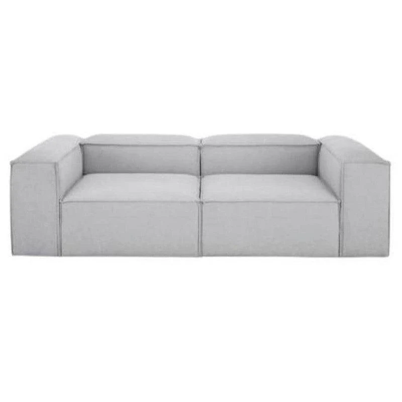 Sofá Gomez 2 Puestos Gris Tela Anti Fluidos 160x80x70