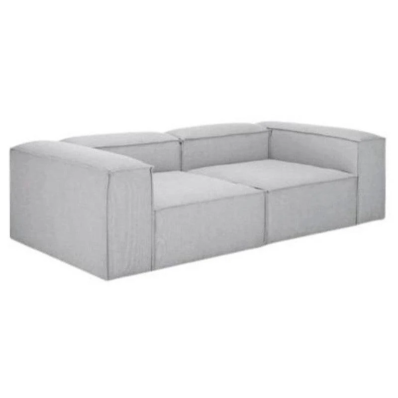 Sofá Gomez 2 Puestos Gris Tela Anti Fluidos 160x80x70