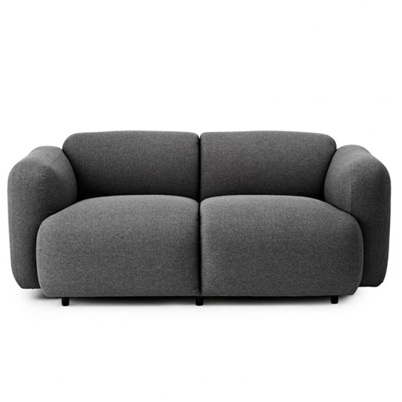 Sofá Hung 2 Puestos Gris Tela Anti Fluidos 167x93x70