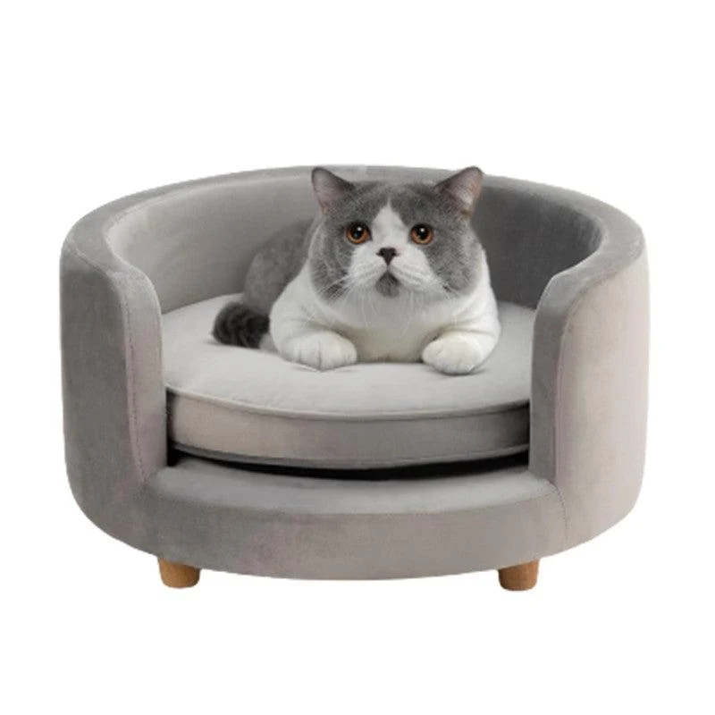 Sofá Circular 1 Puestos Gris Tela Pet Friendly 60x1x13