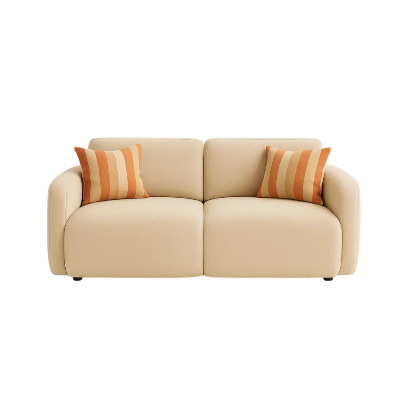 Sofá Hung 2 Puestos Beige Tela Anti Fluidos 167x93x70