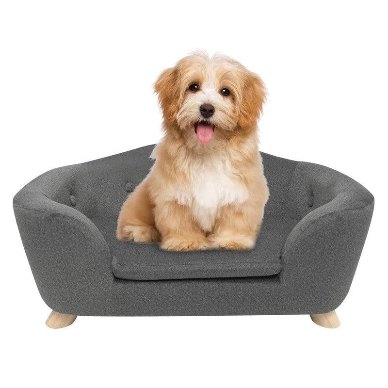 Sofá Small 1 Puestos Gris Tela Pet Friendly 70x26x45