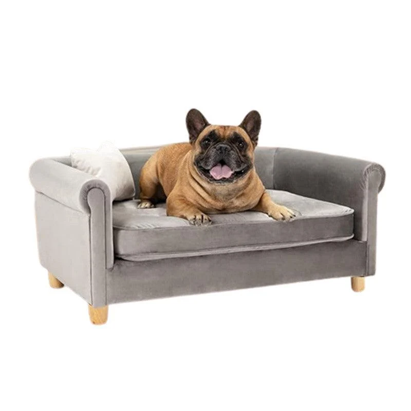 Sofá Classic 1 Puestos Gris Tela Pet Friendly 83x55x35