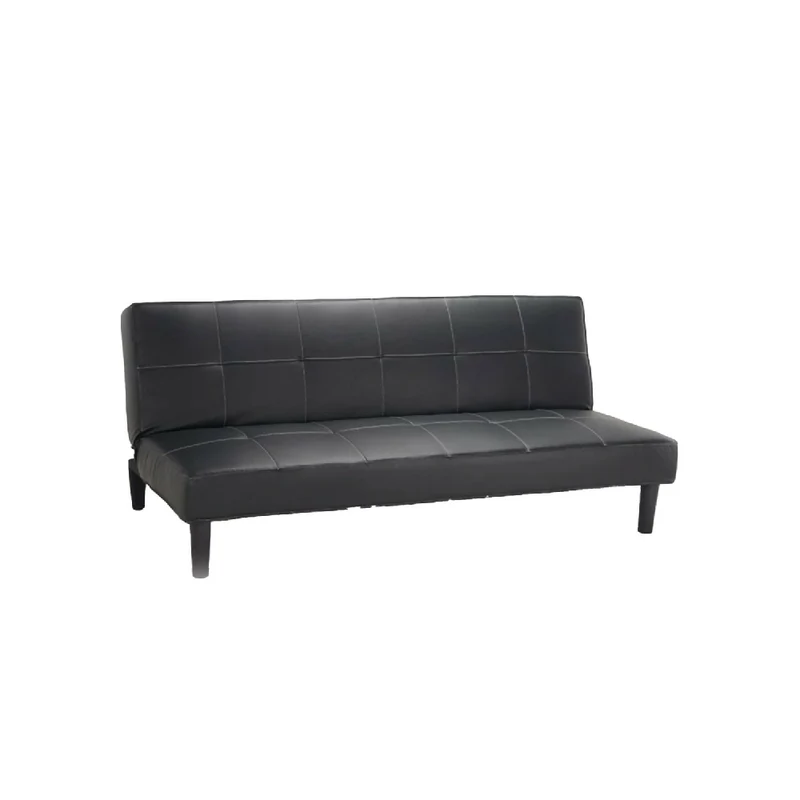 Sofá Belgrado 3 Puestos Negro Cuerina 179x77x93