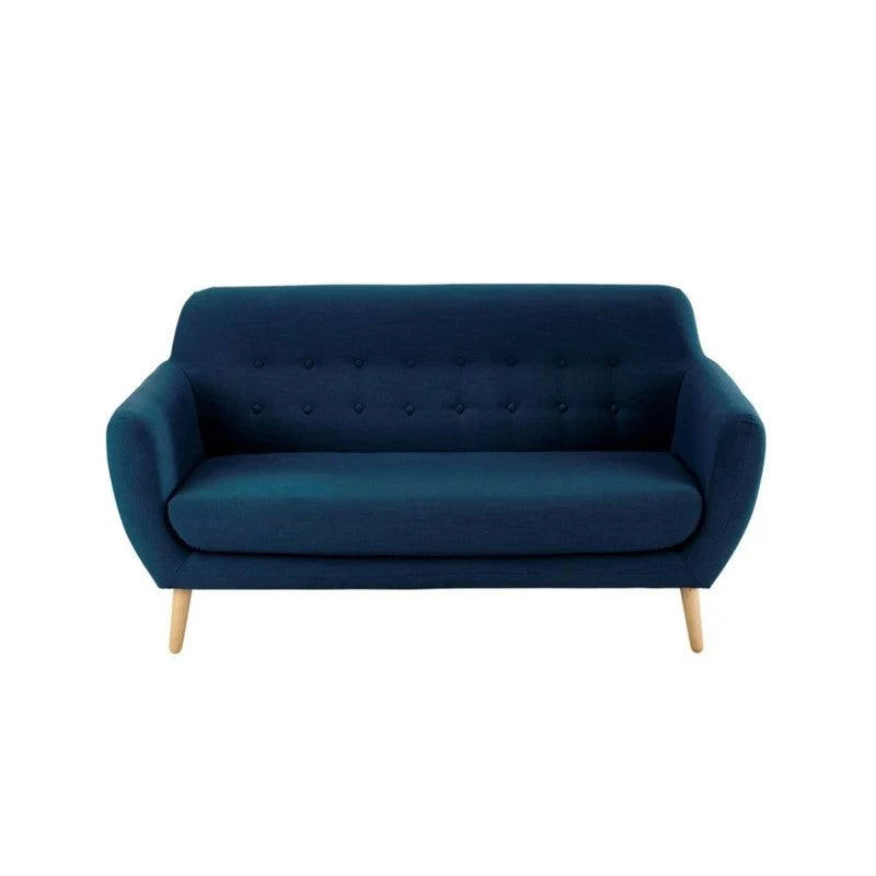Sofá Lilian 3 Puestos Azul Terciopelo 190x75x80