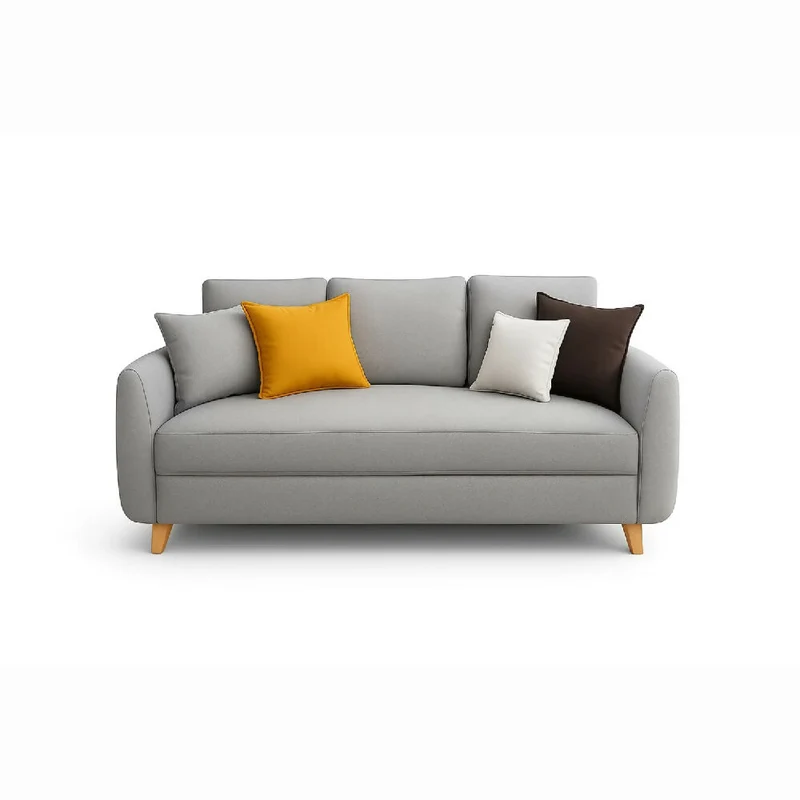 Sofá Catalina 3 Puestos Gris Tela Anti Fluidos 180x80x75