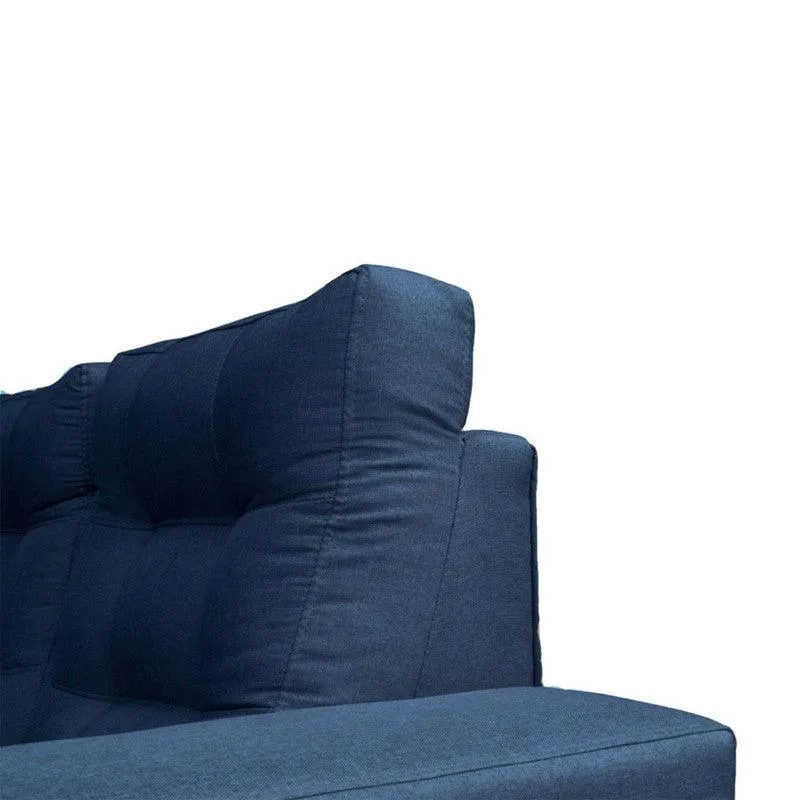 Sofá Isa 3 Puestos Azul Tela Anti Fluidos 190x85x95