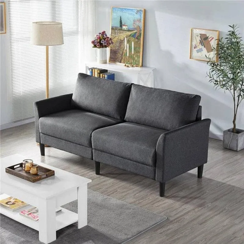 Sofá Patty 3 Puestos Gris Tela Anti Fluidos 190x75x75