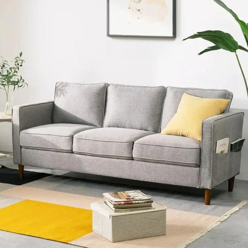 Sofá Aly 3 Puestos Gris Tela 185x75x75