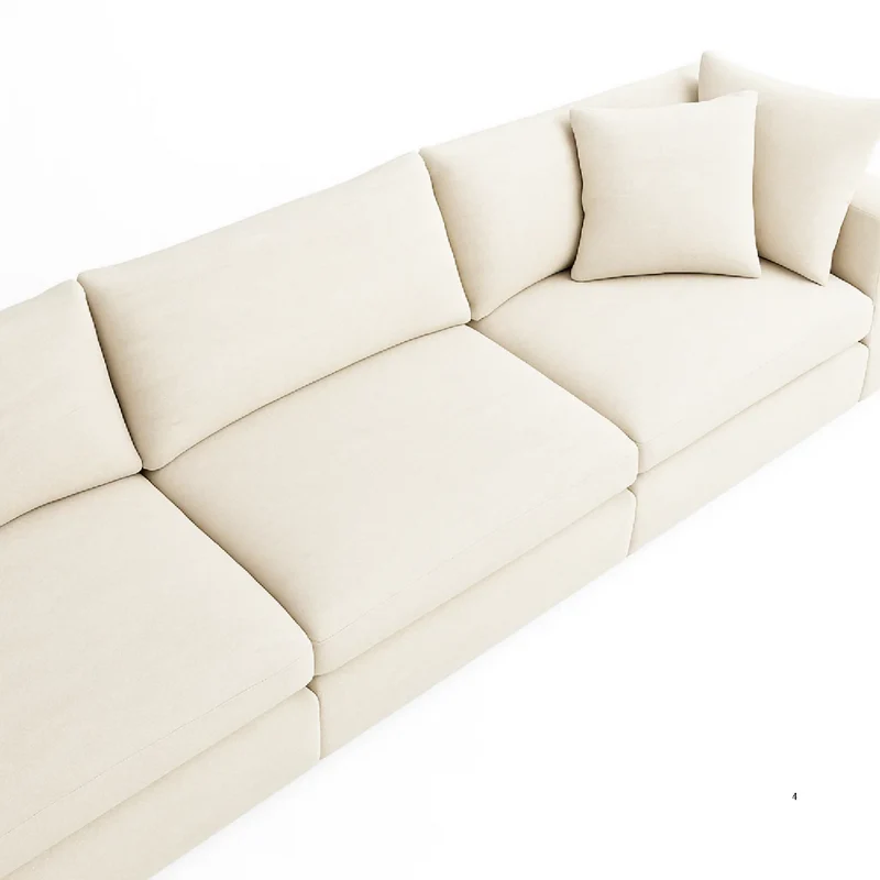 Sofá Emperador 5 Puestos Blanco Tela Anti Fluidos 300x95x85