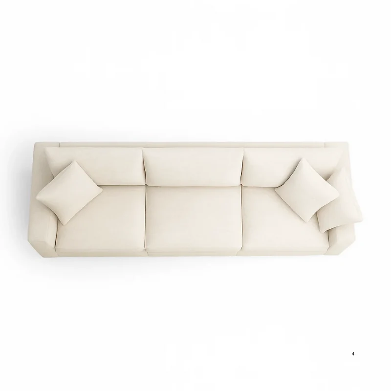 Sofá Emperador 5 Puestos Blanco Tela Anti Fluidos 300x95x85