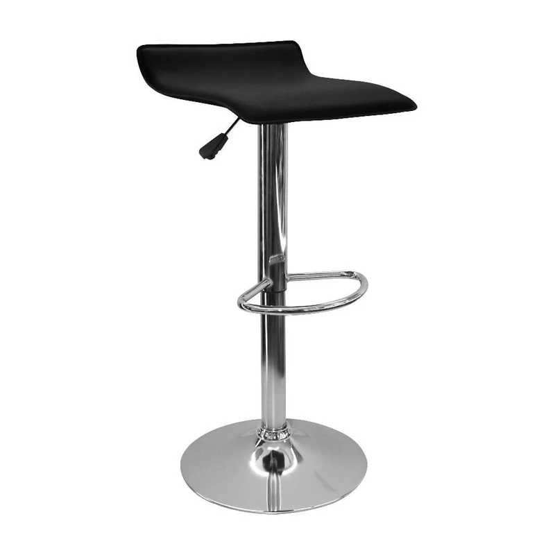 Silla Tapizada Lisa Tipo Bar - Negra