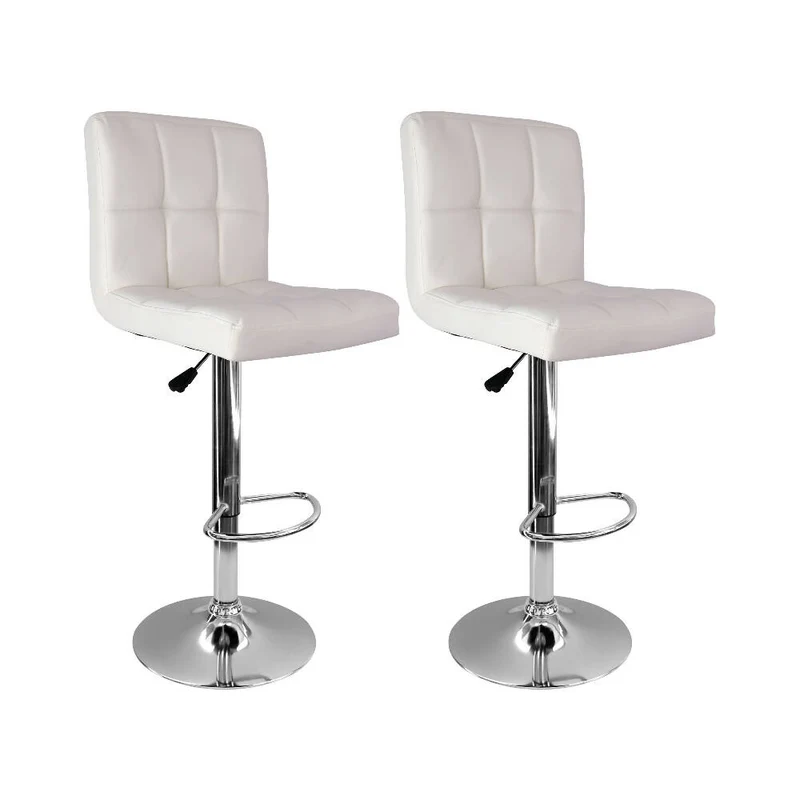 Kit por 2 Silla Acolchada Tipo Bar - Blanca