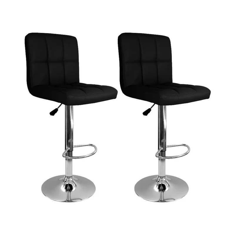 Kit por 2 Silla Acolchada Tipo Bar - Negra