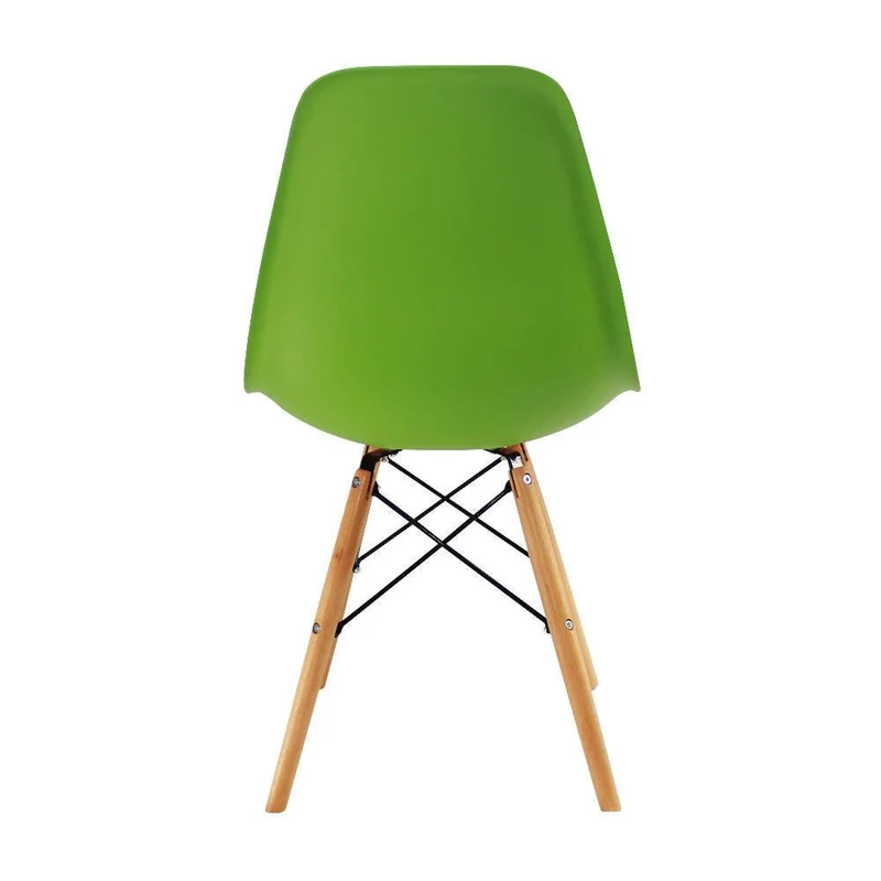 Kit por 6 Sillas Eames Patas en Madera para Comedor, Sala, Restaurante - Verde