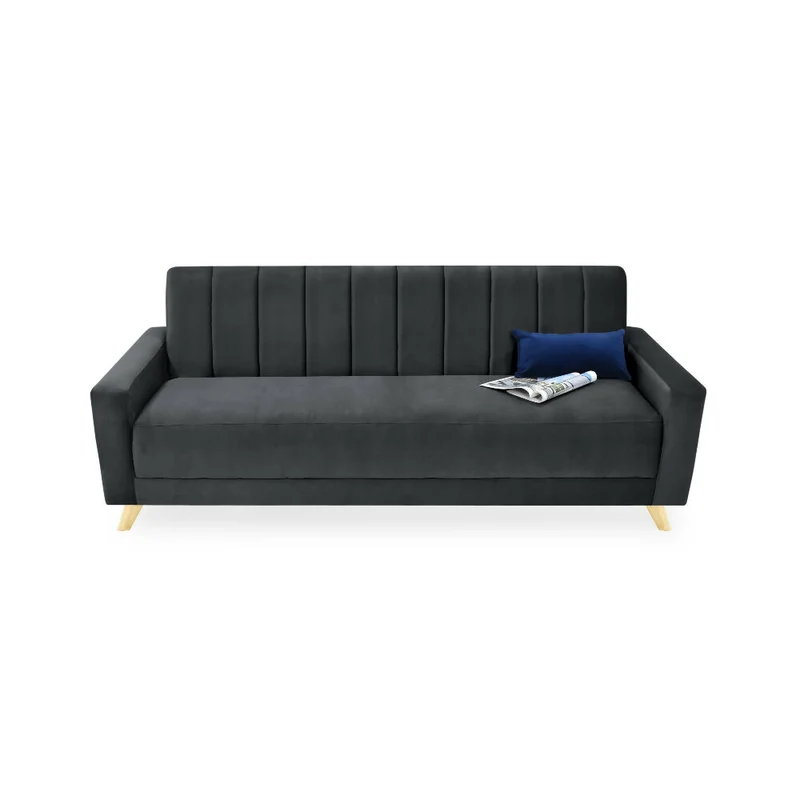Sofá Cama 3 Posiciones Dominic 206x90x80 Tela Gris