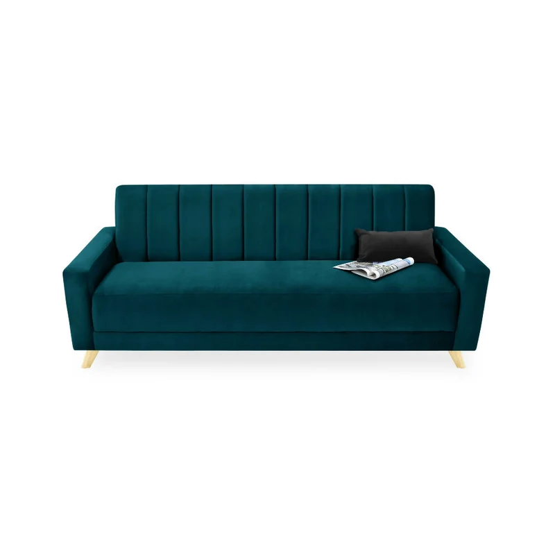 Sofá Cama Dominic Reclinable 3 Posiciones 206x90x80 Tela Petróleo