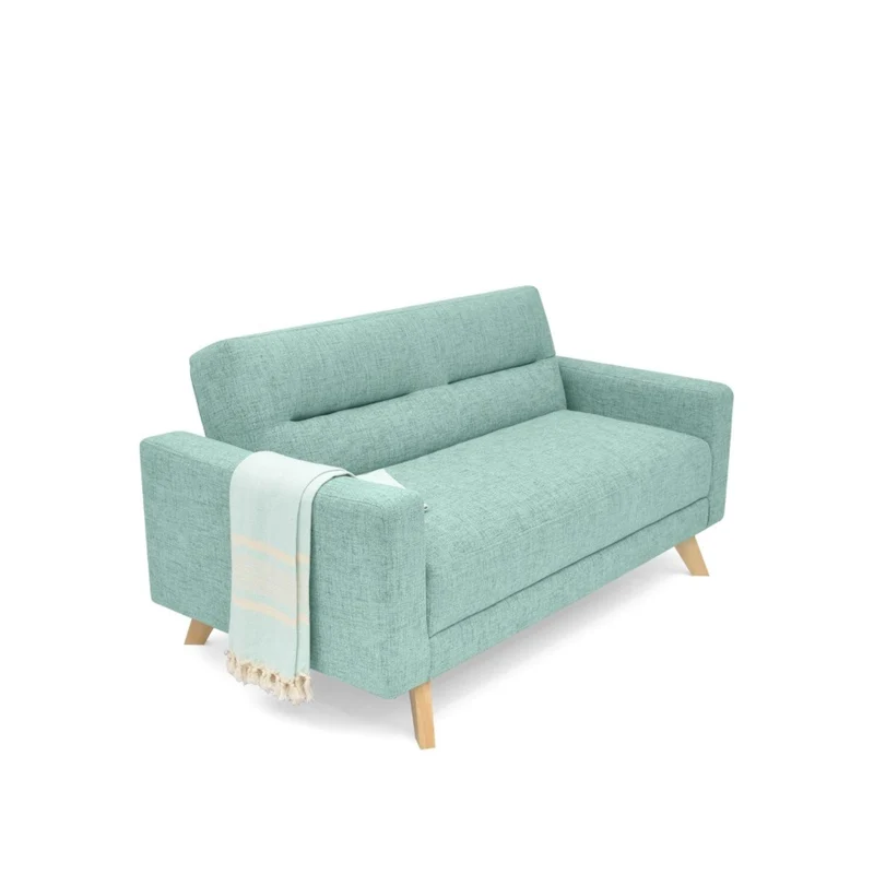 Sofá 2 Puestos Barza 150x82x83 Tela Aqua