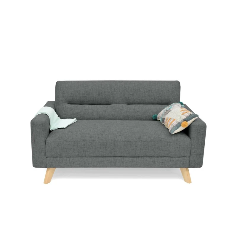 Sofá 2 Puestos Barza 150x82x83- Tela Gris
