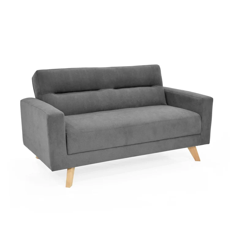 Sofá 2 Puestos Barza 150x82x83 Tela Poliéster Gris