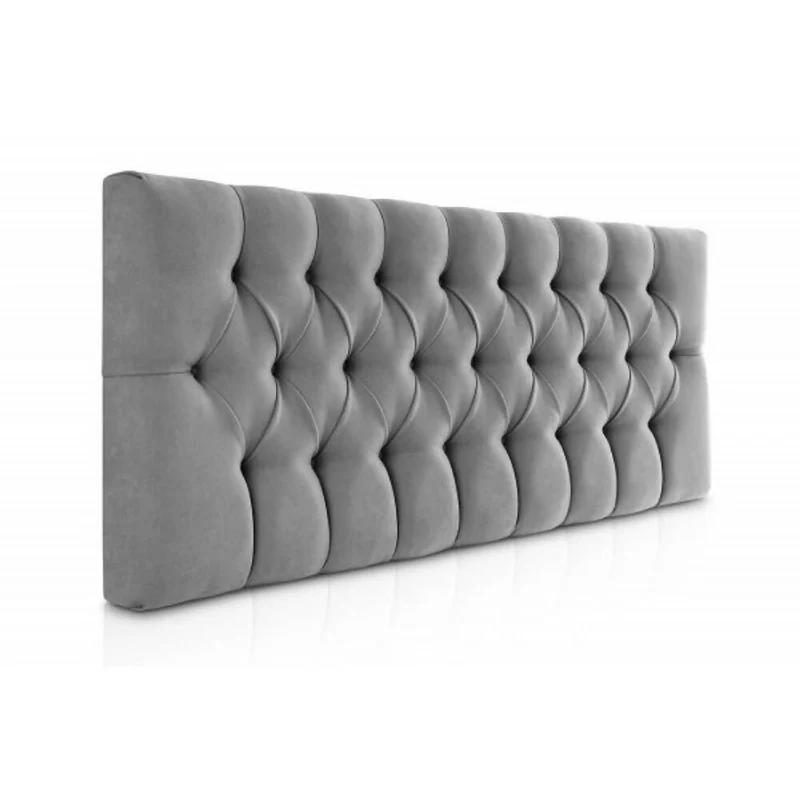 Cabecero Tela Base Cama Semi-Doble Rombos Gris