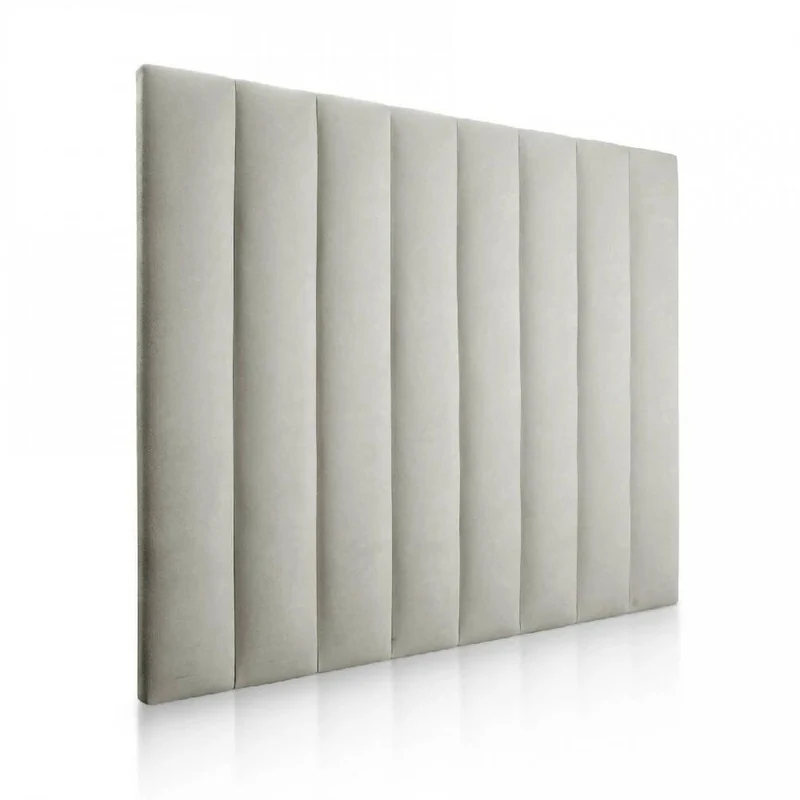 Cabecero Paneles Cama Doble Gris Plata