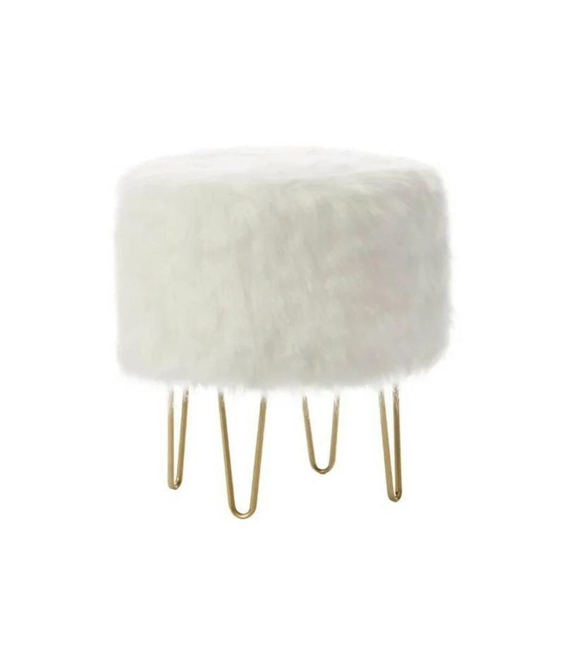 Silla Puff Tocador para Maquillaje Blanco