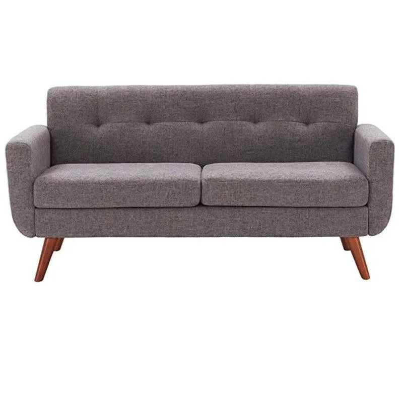 Sofá Georgina 2 Puestos Gris Tela Anti Fluidos 160x80x80