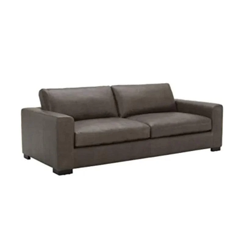 Sofá Ben 4 Puestos Marrón Cuero Sintético 220x90x80