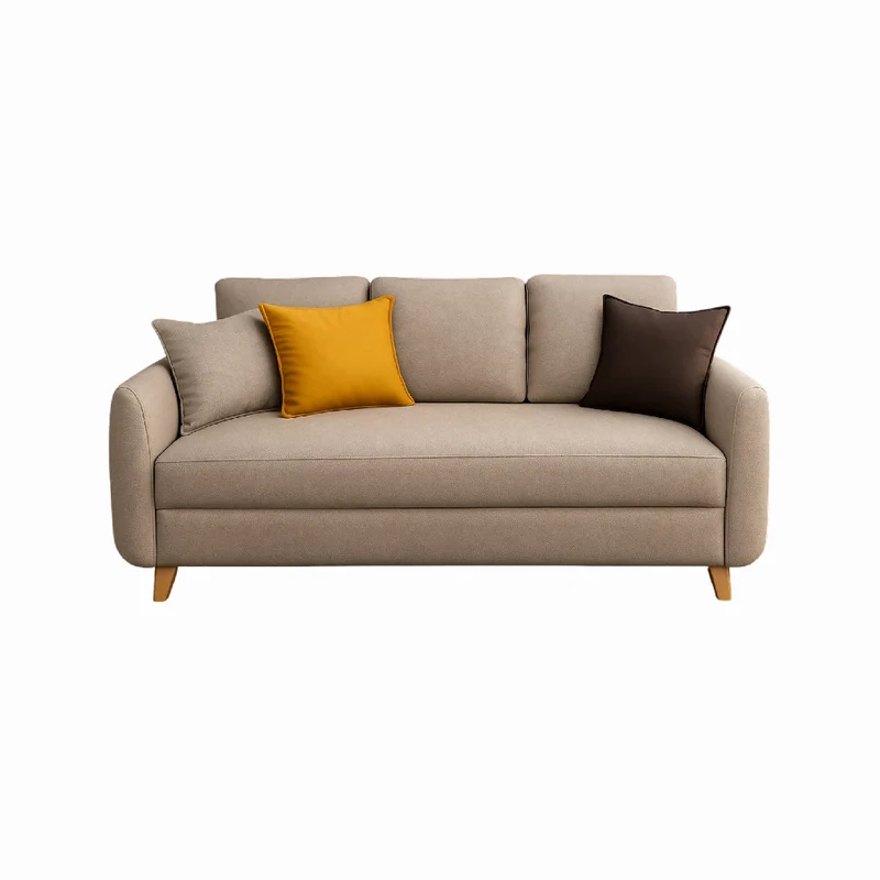 Sofá Catalina 3 Puestos Beige Tela Anti Fluidos 180x80x75