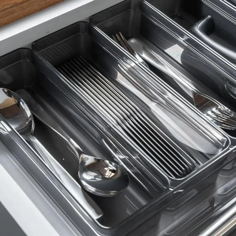 Organizador de Cajón Clear de 75 x 56 x 225 cm Color Humo