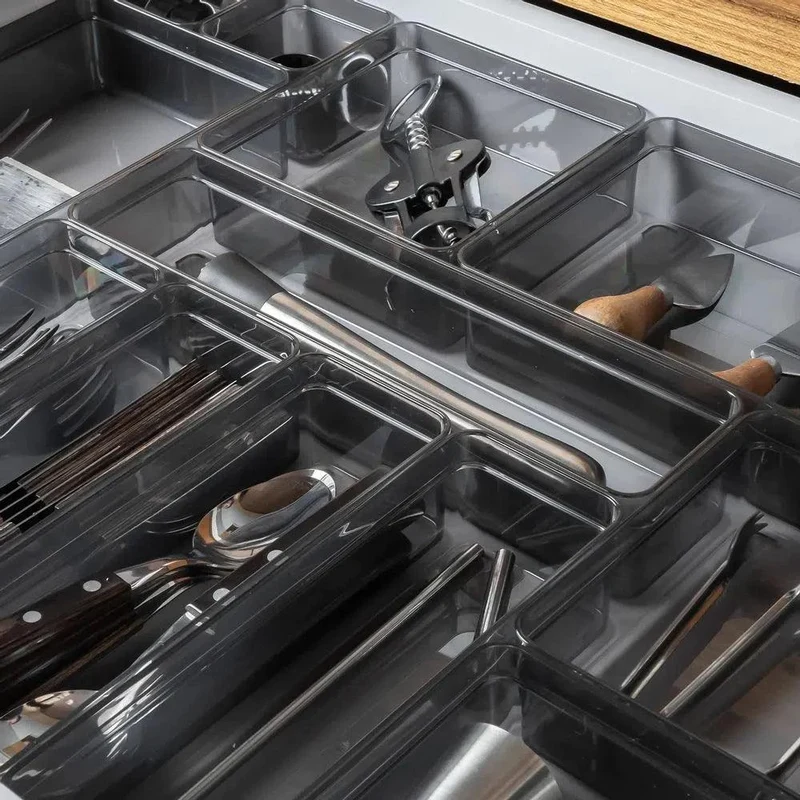 Organizador de Cajón Clear 75 x 56 x 30 cm Color Humo