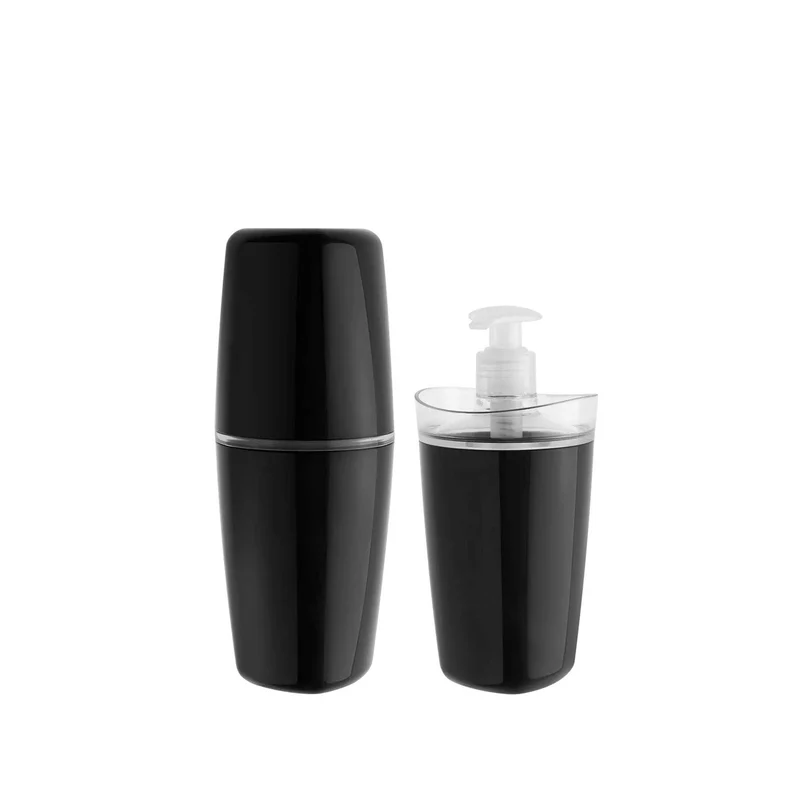 Kit Accesorios para Baño Color Negro: Portacepillos y Jabonera Líquido