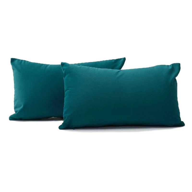 Kit x2 Funda para Cojín Almohada Tela 70x50 Azul Petróleo